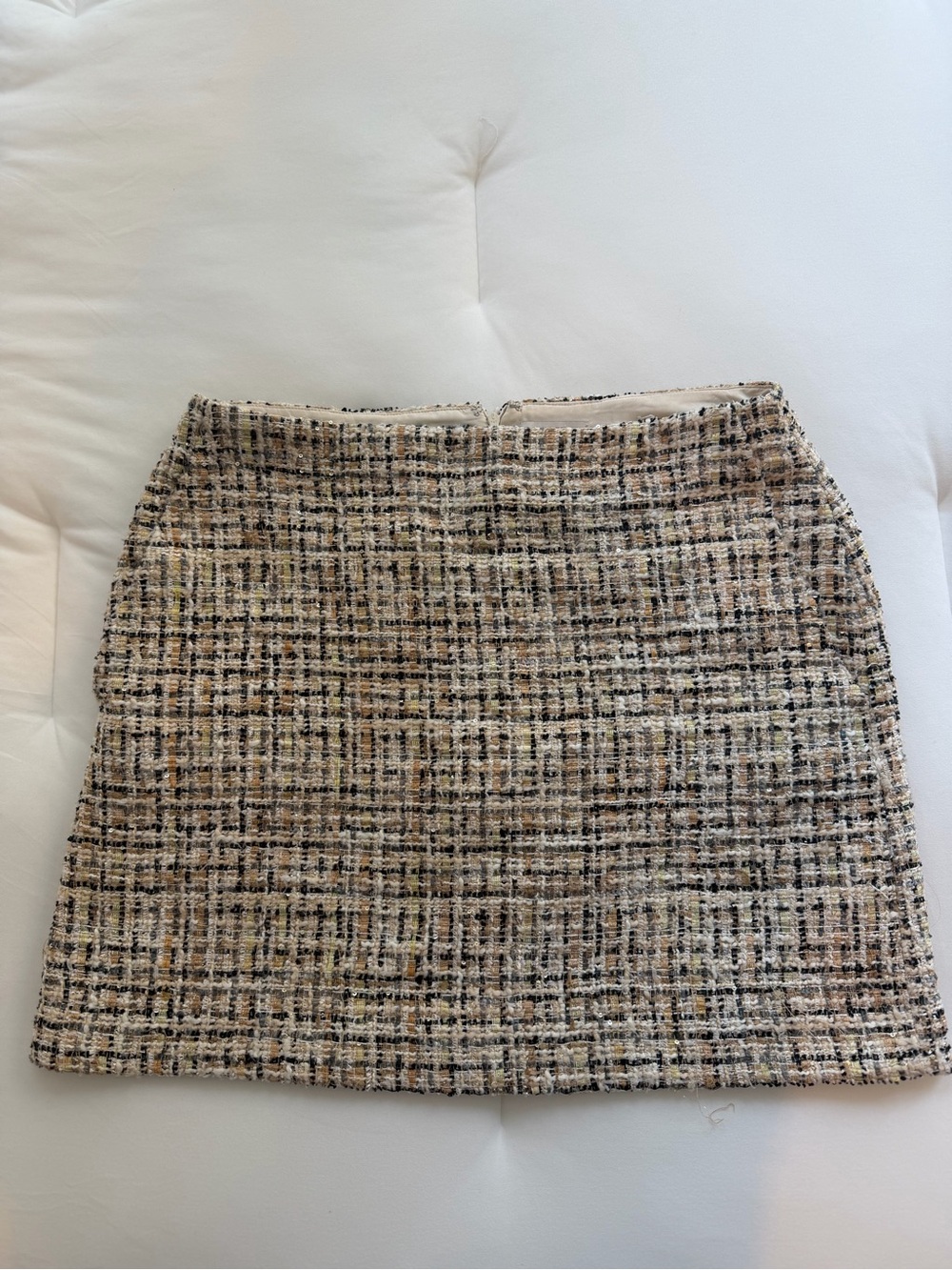 LOFT Neutral Tweed Bouclé Mini Skirt in Beige & Black
